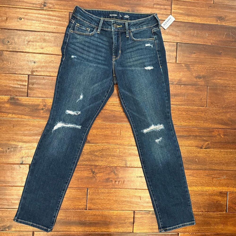 Old Navy Blue Skinny Jeans Distressed Style